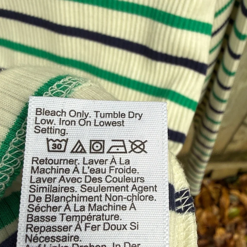 J. Crew Vintage Rib Turtleneck with Buttons BT676 Lisbon Stripe 16 XL